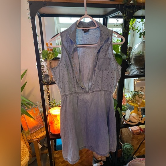 DOTS | Skirt Demin Romper Tiny Polkadot Stars - Picture 1 of 8